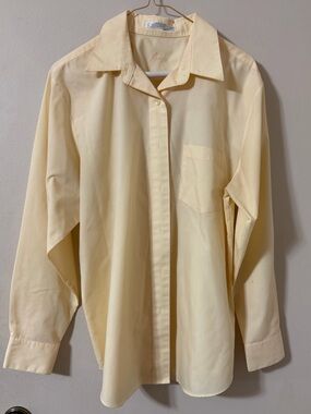 Foxcroft Pale Yellow Men's Dress Shirt